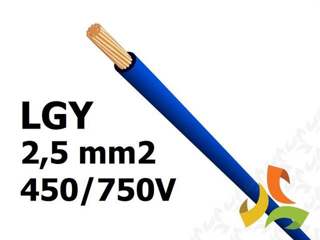 Przewód LGY 2,5 mm2 c.niebieski (450/750V) jednożyłowy linka H07V-K (krążki 100m) 5907702813851 ELEKTROKABEL