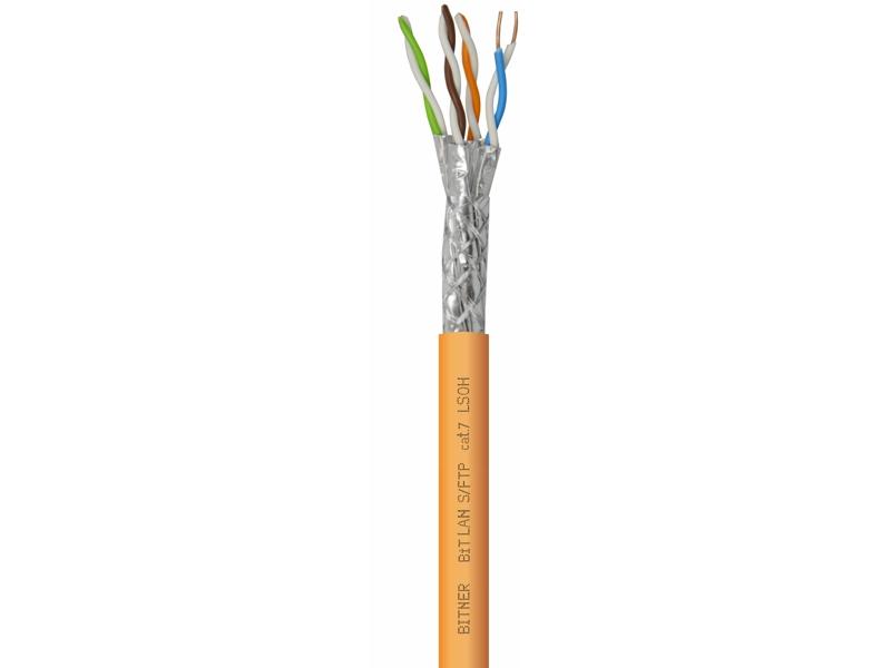 Kabel S/FTP kat.7 LSOH 4x2x23AWG bezhalogenowy pomarańczowy (bębnowy) BiTLAN TI0086 BITNER