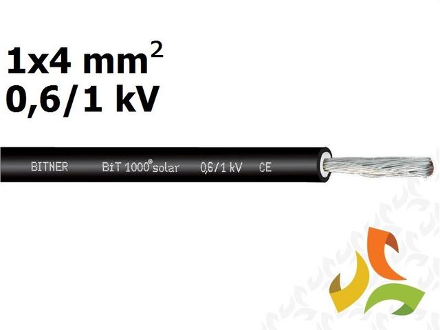 Kabel przewód solarny do instalacji fotowoltaicznych 1x4 mm2 0,6/1kV BiT 1000 Solar czarny S66462 BITNER