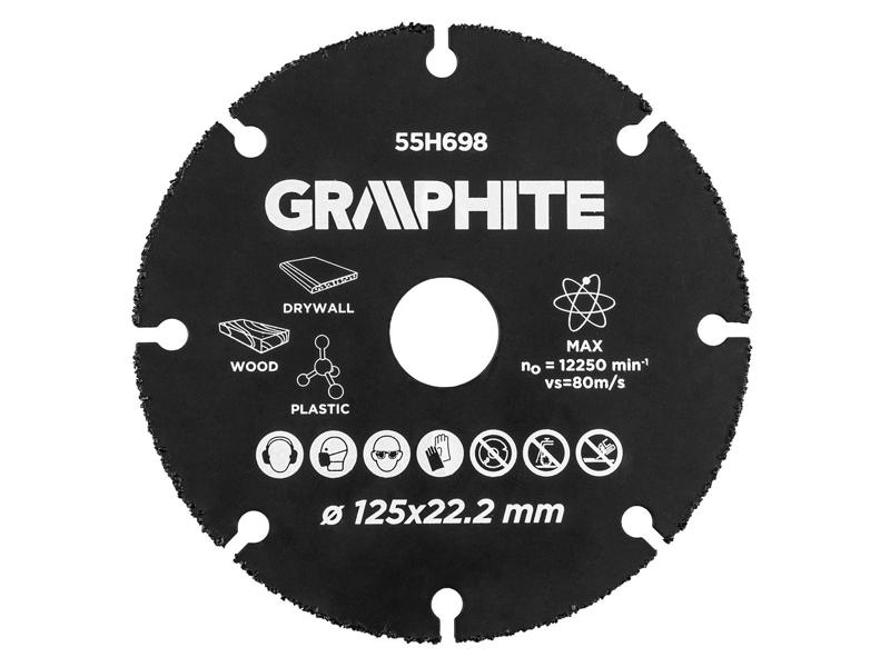 Tarcza tnąca HM do drewna i tworzyw sztucznych 125x22,2 mm 55H698 GRAPHITE