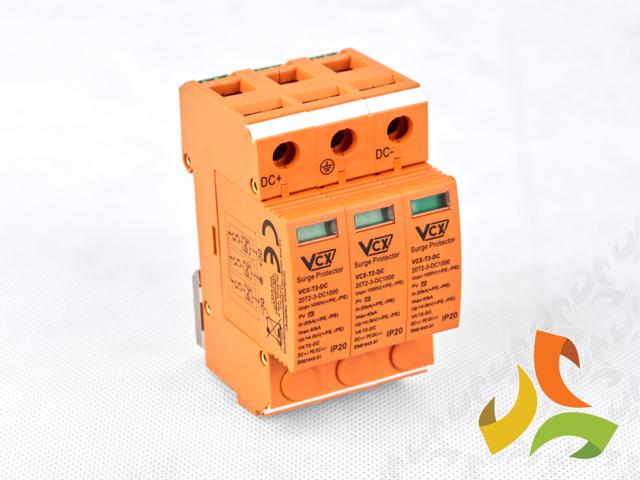 Ogranicznik przepięć PV DC 3P typ 2 (C) 1000V 20kA 4kV Professional DC C3P 1000 ORANGE VCX