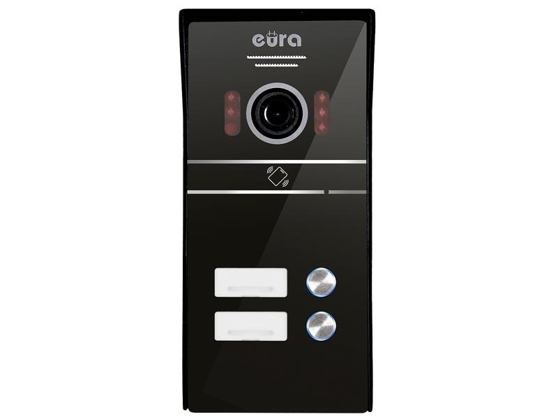 Wideodomofon "EURA" VDP-80C5 dwurodzinny czarny 2x LCD 7'' FHD obsługa 2 wejść kamera 1080p. czytnik RFID natynk C51A180 EURA-TECH-5