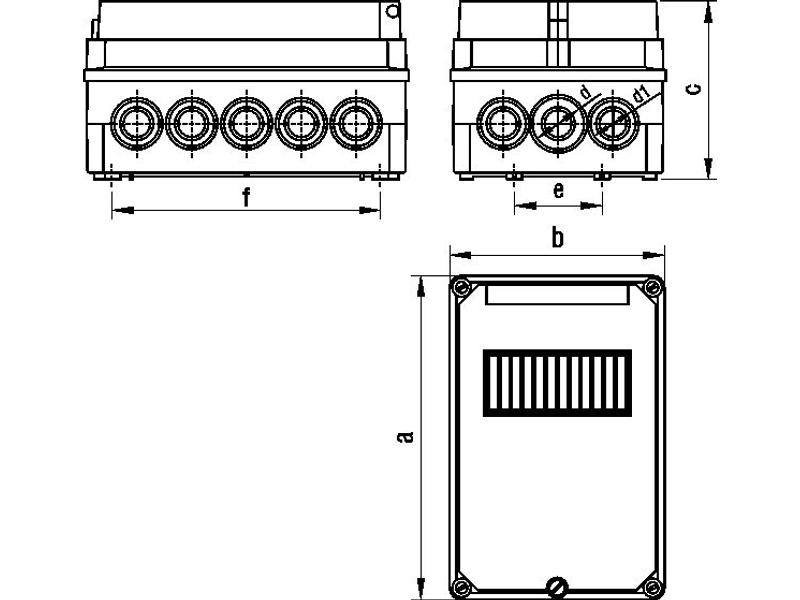 Skrzynka zabezpieczająca z pokrywą ruchomą SW-K-5I 5-mod. 63A IP55 061 TAREL-0