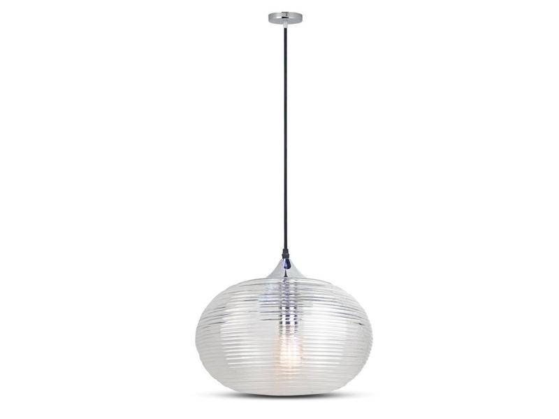 VT-7350 Lampa wisząca klosz: podwójne szkło karbowane transparentny średnica: 330 3879 V-TAC