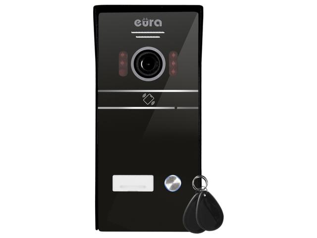 Kaseta zewnętrzna wideodomofonu "EURA" VDA-61C5 czarna kamera 1080p. czytnik RFID natynk C53A161 EURA-TECH