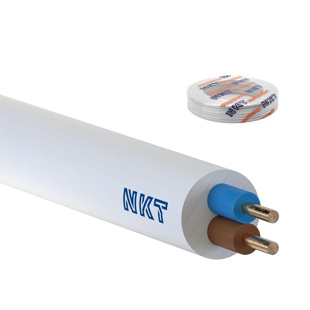 Przewód YDY 2x1 mm2 (450/750V) instalacyjny okrągły biały NYM-O (krążki 100m) 172171002C0100 NKT