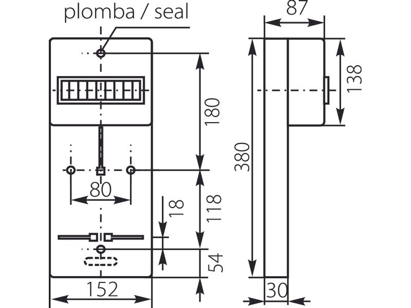 Tablica licznikowo-rozdzielcza 1-fazowa TLR-1F (N+PE) z obudową na wyłączniki nadprądowe 7 modułów IP20 10.2 ELEKTRO-PLAST-1