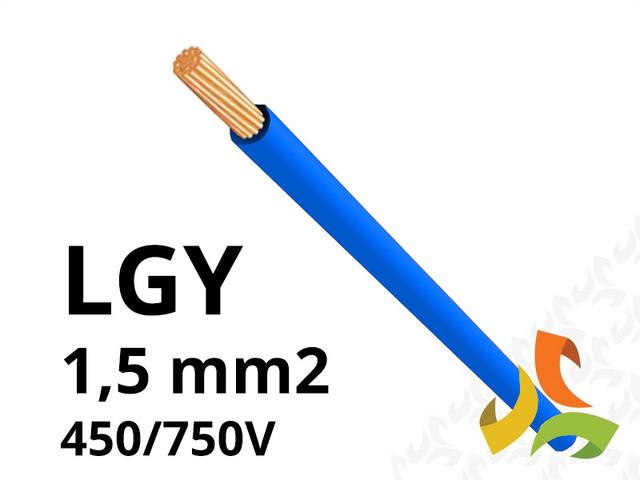 Przewód LGY 1,5 mm2 niebieski (450/750V) jednożyłowy linka H07V-K (krążki 100m) 29131 HELUKABEL