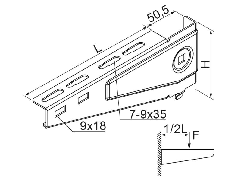 Wysięgnik WWB300 grubość blachy 2,0mm 711730 BAKS-1