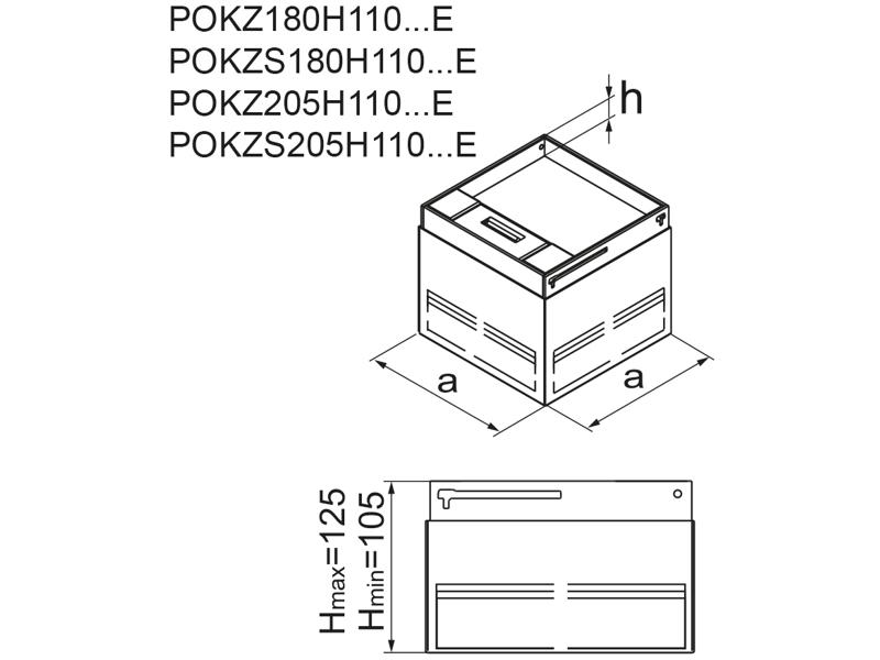 Puszka ocynkowana  do koryt: POKZS180H110W E z blokadą otwarcia pokrywy ze stali kwasoodpornej 231833 BAKS-0