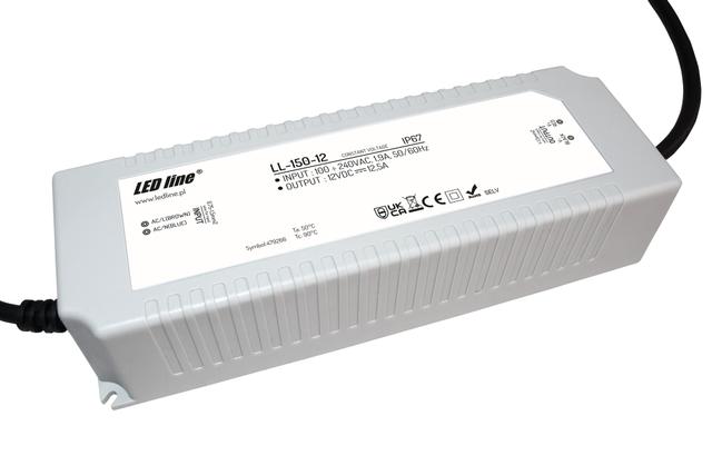 Zasilacz LED line 12V 150W 12,5A wodoodporny IP67 LL-150-12