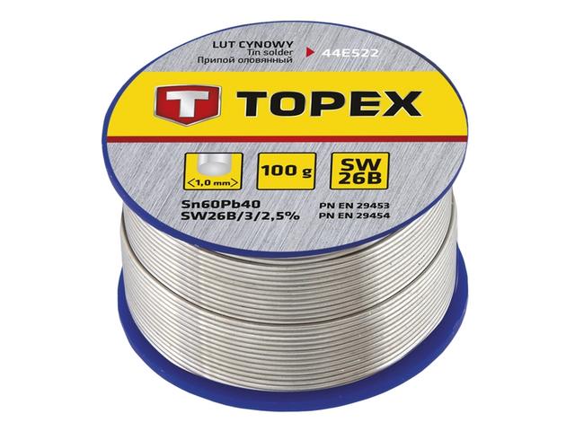 Lut cynowy 60% Sn drut 1.0 mm 100 g 44E522 TOPEX