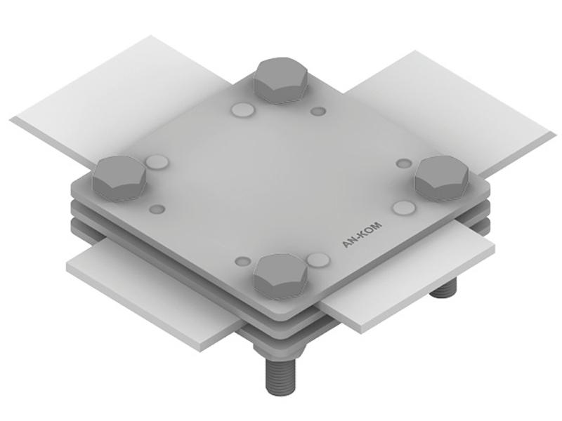 Złącze krzyżowe 3 płytki, 4xM8 B do 50 mm TYP AN-03F/OG/ A191164 AN-KOM