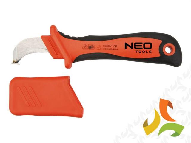 Nóż monterski ze ślizgowym zakończeniem ostrza 190mm 1000V 01-551 NEO TOOLS