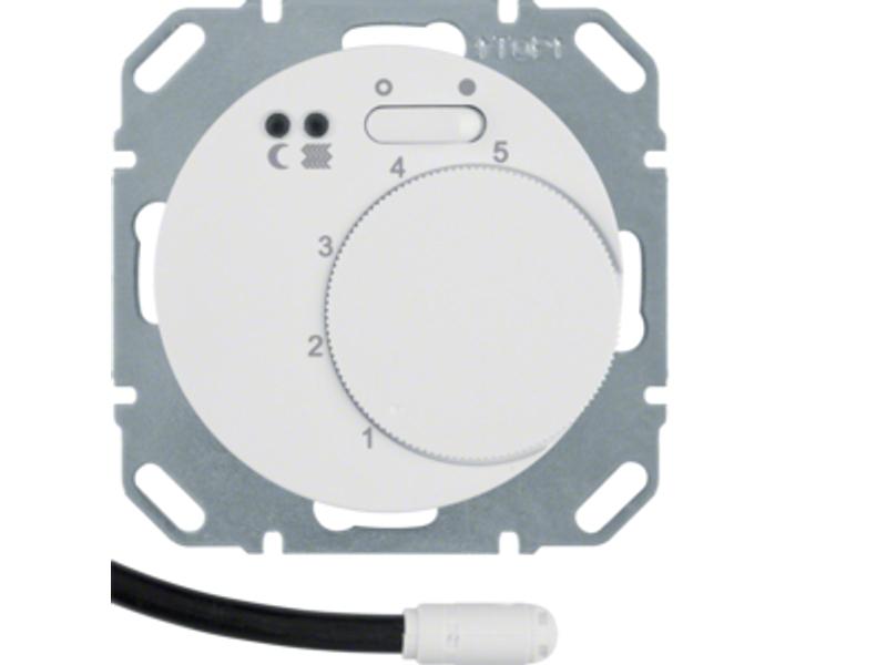 BERKER R.1/R.3 Regulator temperatury podłogowej ze stykiem zwiernym element centralny LED biały 20342089 HAGER