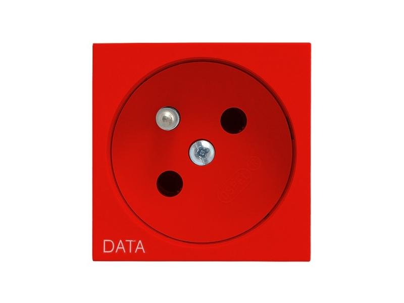 OSPEL45 Gniazdo pojedyncze z uziemieniem DATA czerwony GK-1ZD/22 OSPEL-0