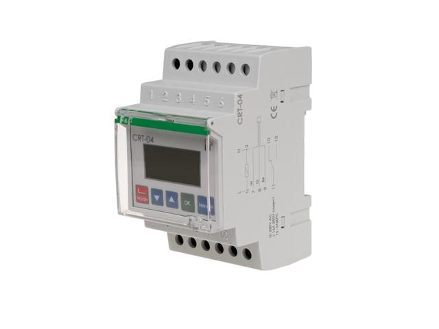 Regulator temp.CRT-04 cyfrowy zakres regulacji 0fi 60st. z sondą w kompl.I=16A 3 moduły CRT-04 F&F FILIPOWSKI