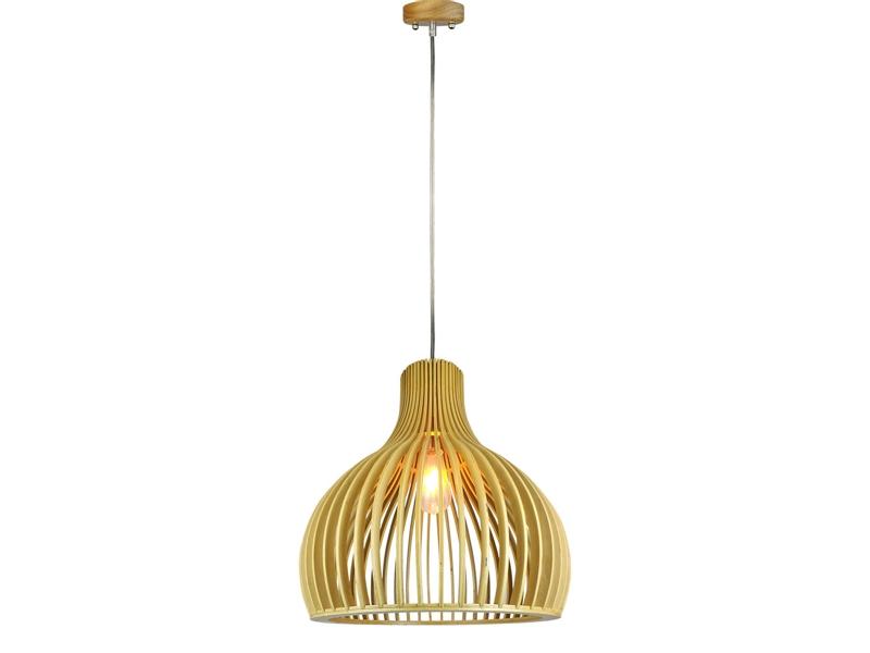 VT-3450 Lampa wisząca klosz drewno z chromowanymi dekoracjami średnica: 450 40501 V-TAC-0