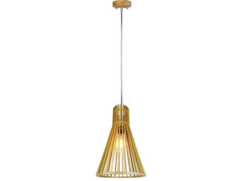 VT-2450 Lampa wisząca klosz drewno z chromowanymi dekoracjami średnica: 450 40521 V-TAC