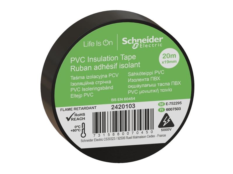 THORSMAN Taśma izolacyjna PVC 19mm x 20m czarna 2420103 SCHNEIDER ELECTRIC