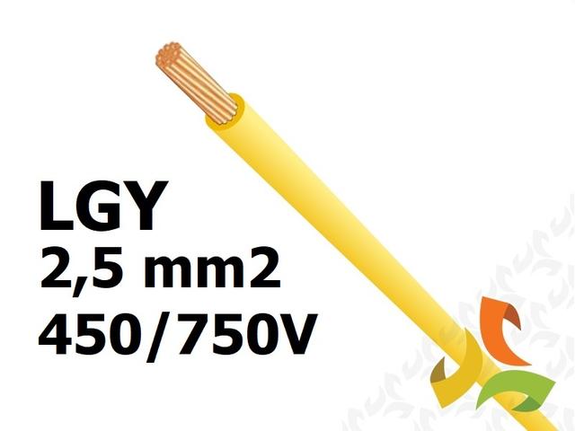 Przewód LGY 2,5 mm2 żółty (450/750V) jednożyłowy linka H07V-K (krążki 100m) 29153 HELUKABEL