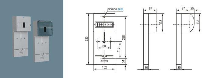 Tablica licznikowo-rozdzielcza 1-fazowa TLR-1F (N+PE) z obudową na wyłączniki nadprądowe 7 modułów IP20 10.2 ELEKTRO-PLAST-2