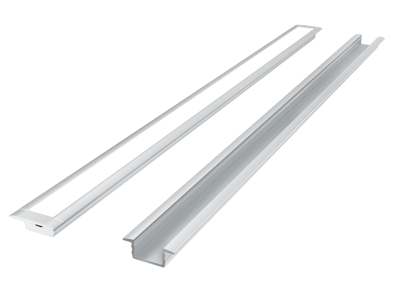 Profil aluminiowy do taśm LED 2000 mm prosty wpuszczany biały z kloszem mlecznym PRIME 203686 LED LINE-0