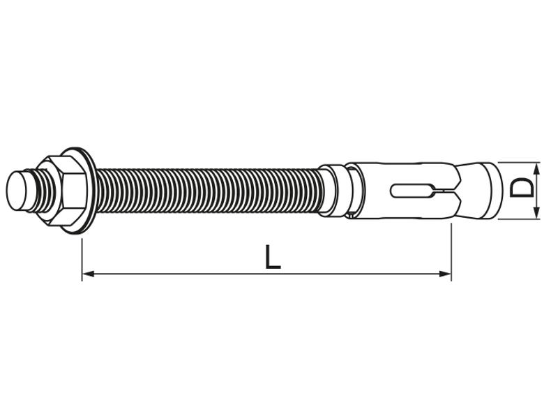 Śruba rozporowa PSRM8x75 pierścieniowa 650353 BAKS-1