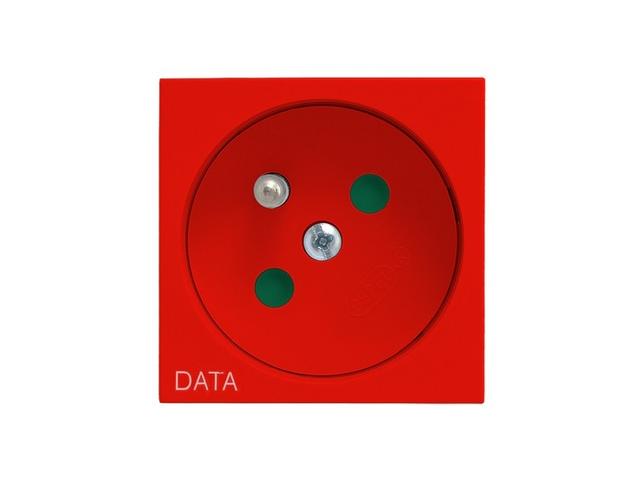 OSPEL45 Gniazdo pojedyncze z uziemieniem DATA z przesłonami torów prądowych czerwony GK-1ZDP/22 OSPEL