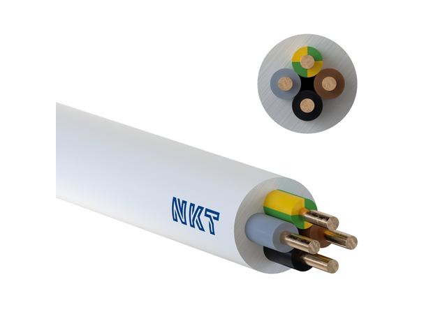 Przewód YDY 4x1,5 mm2 (450/750V) instalacyjny okrągły biały NYM-O (bębnowy) 13025028/B NKT